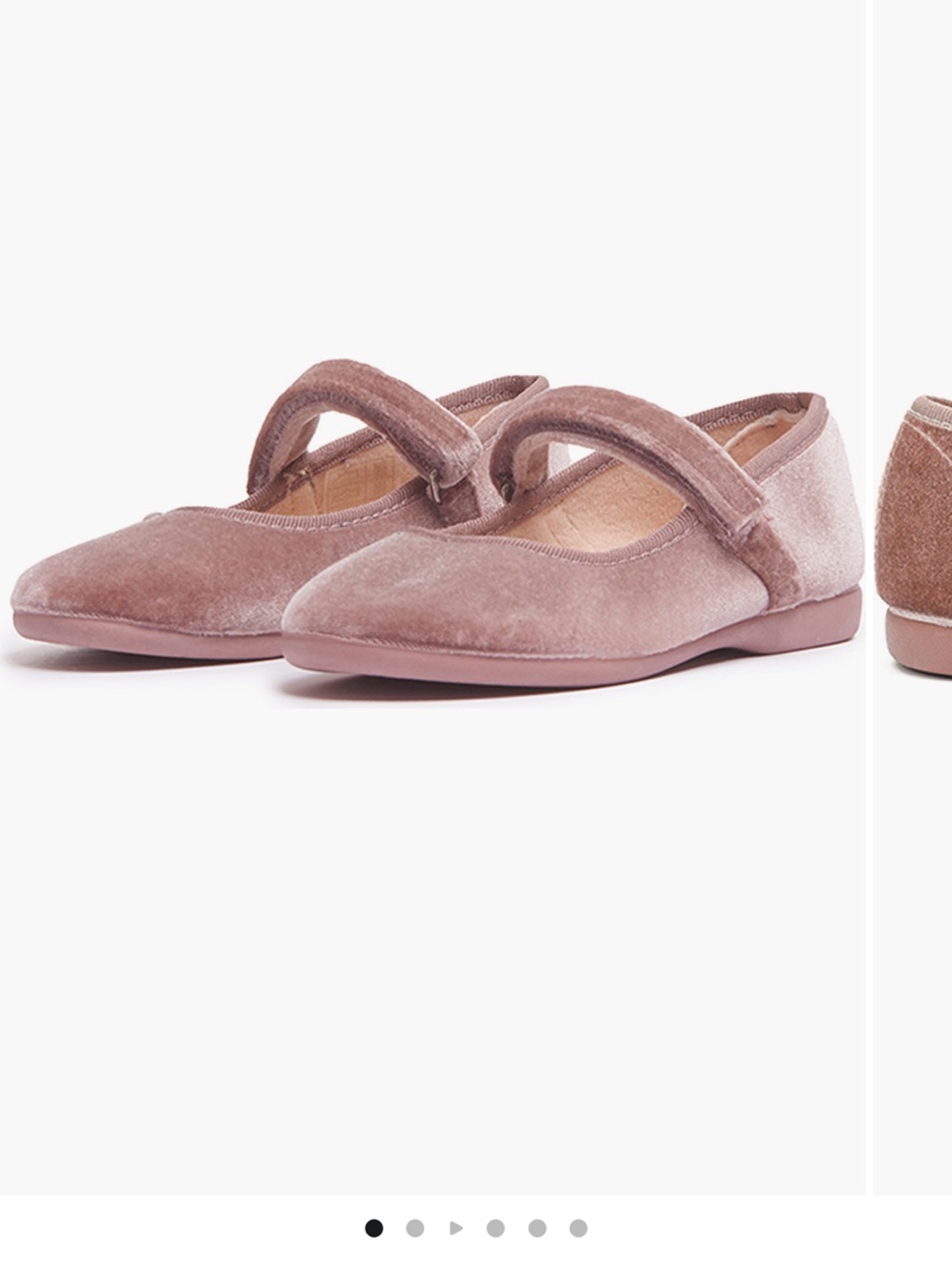 ChildrenChic Toddler Size 10 (27EU) Dusty Rose Velvet Mary Jane Shoes with Strap